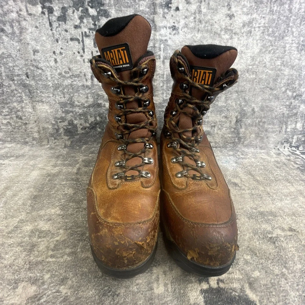 Ariat Waterproof Performance Work Boots Men 10EE Brown Leather Carbon Safety Toe